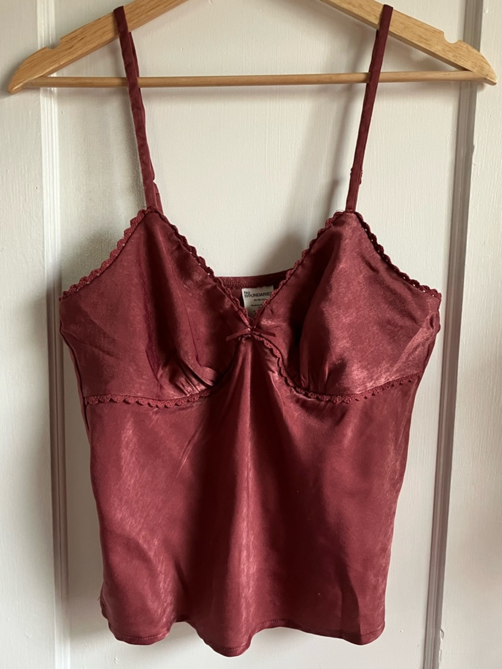 Silky Burgundy Satin Cami Tank Top